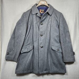 Vintage Towncraft Penneys Mens Coat 44 Navy Blue Lined Classic Grandpa 60s 70s